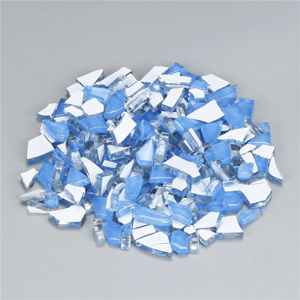 Irregular clear ice crackle mosaic handmade broken crystal clear glass mosaic tile