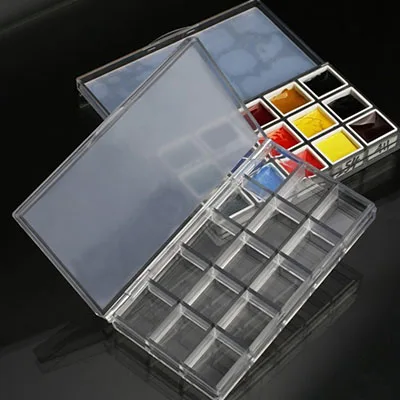 Bview Art 15-Well Mini Paint Palette Travel Palette Case Watercolor Palette Box For Watercolors,Acrylic etc