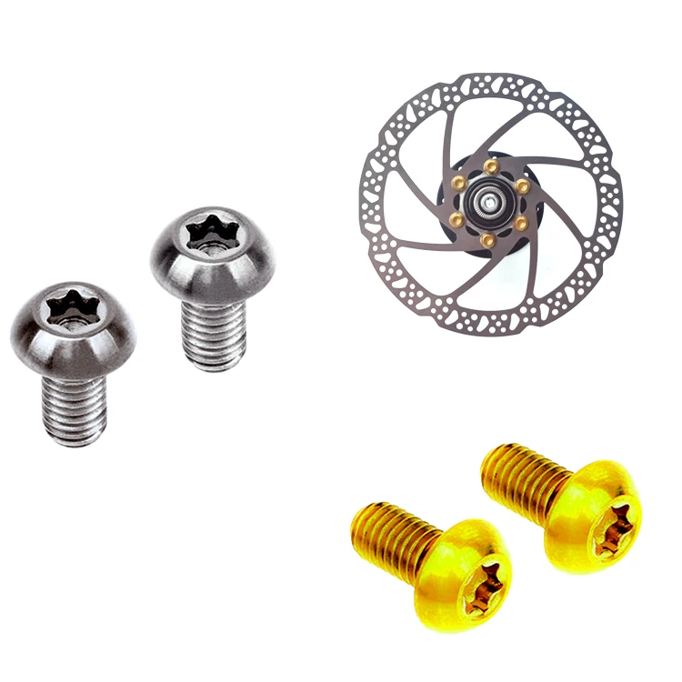 TiTo High Quality Bicycle Titanium Bolt Screws M5x10mm for Bike Disc Brake Rotor Screw Bolts Cycling M5x10mm T25 Screws