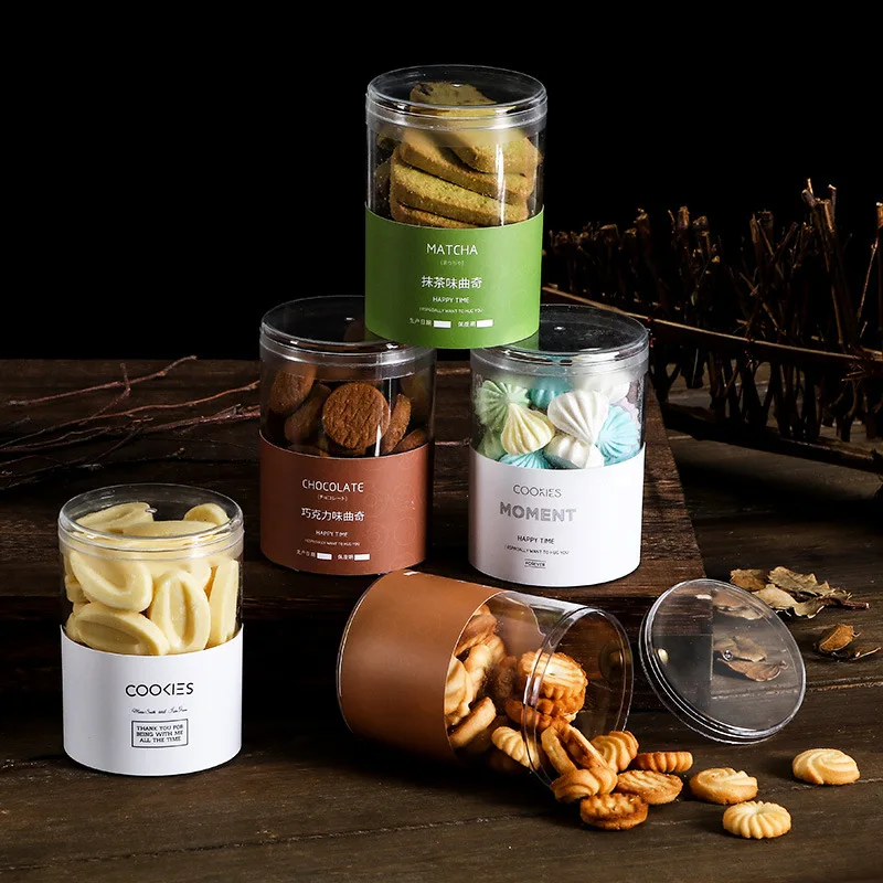 183 ML 100PCS/CTN Custom reusable bakery biscuit containers round plastic jar bottle for biscuits