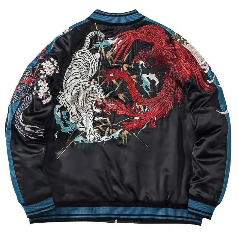 Top Quality Japanese Harajuku Embroidered Sukajan Souvenir Bomber Jacket