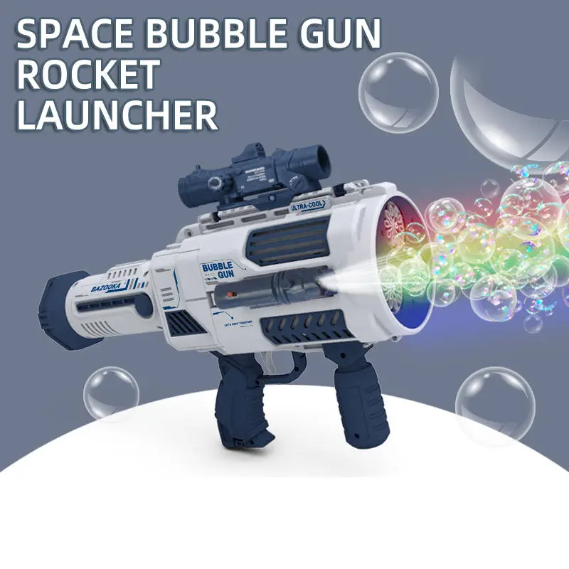 Factory Wholesale Infinite Output Bubble Machine Fully Automatic With Light Bubble Maker Toy Gatling Bazooka Bubble Gun