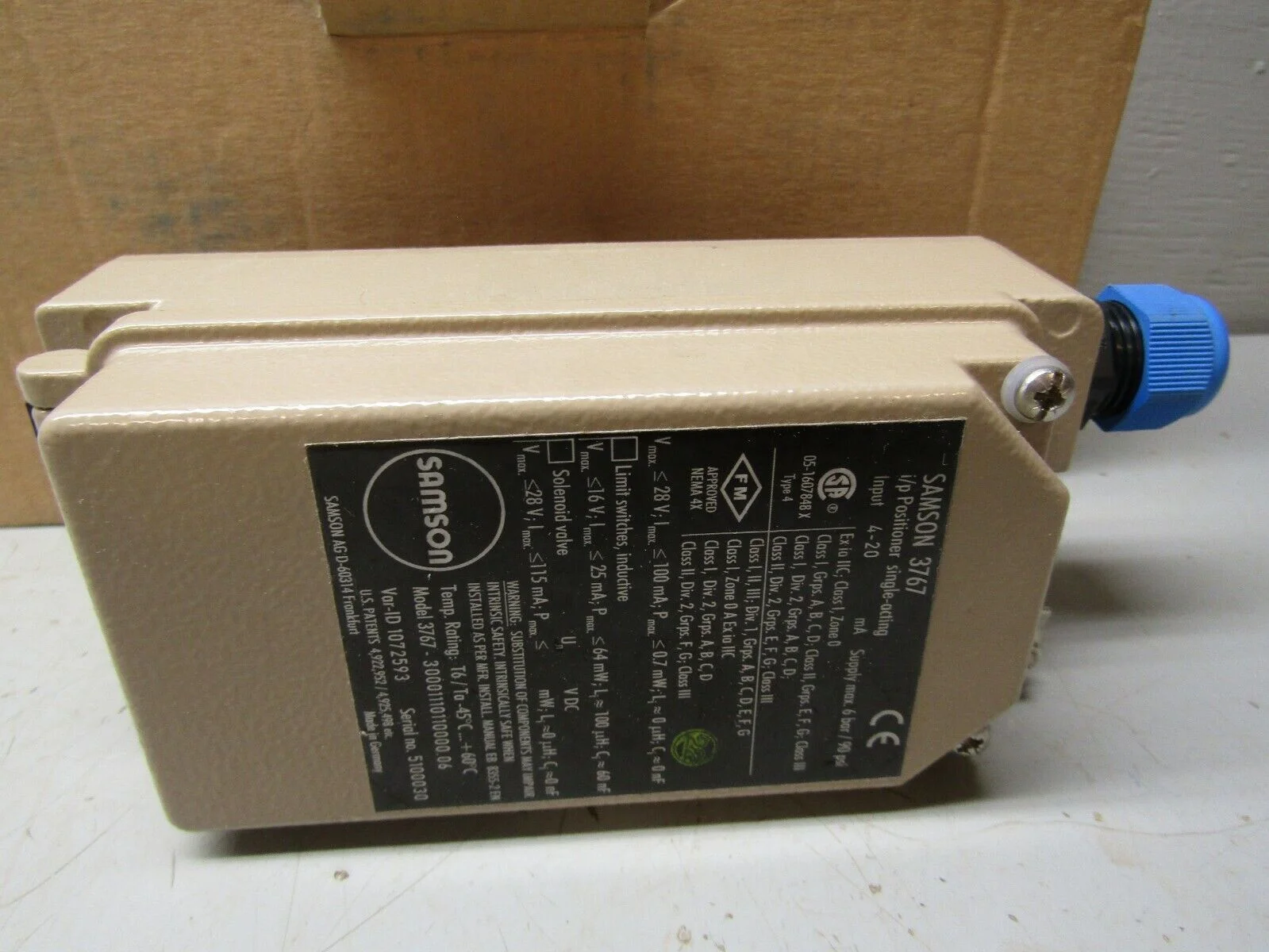 3767 Electropneumatic positioner 3730-0 3730-1 3730-2 3730-3 valve positioner with HART Communication Control Valves
