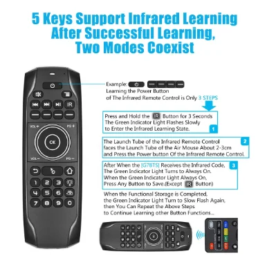New Original Factory Direct G7BTS 2.4GHz BT Wireless Air Mouse IR Learning Voice Backlit Keyboard Smart Tv Remote Control
