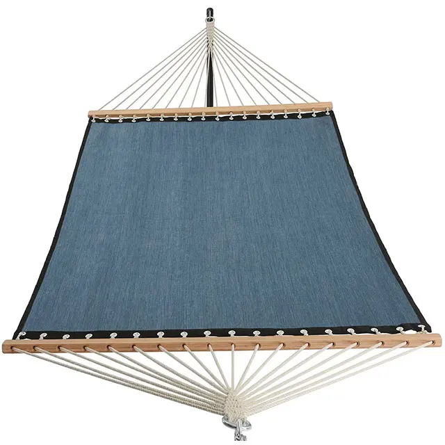  Blue printed woven folding bamboo stick camping hammock stand Square