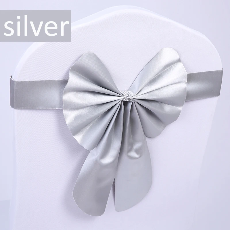 
Factory wholesale cheap champagne pvc wedding banquet pre tied chair sashes 
