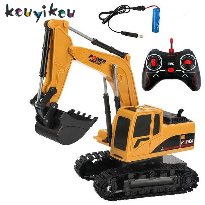Kouyikou 2024 Hot Sale Kids Toy RC Construction Truck Toys Engineering Vehicles Metal RC Excavator Toy