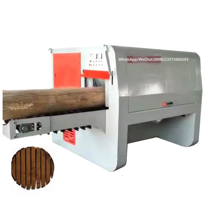 Rubber Wood Cutting Production Line /  Rip Saw With Multiple Blades Sawmill