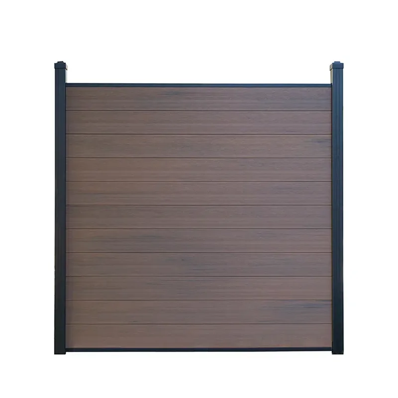 Easy Install WPC With Aluminum Post Wood Plastic Composite Garden WPC Outdoor Fence Panel