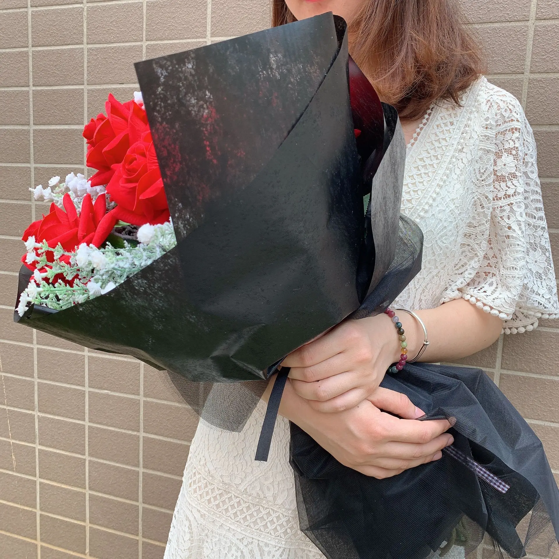 Новый простой нетканый полипропилен для упаковки букета цветов