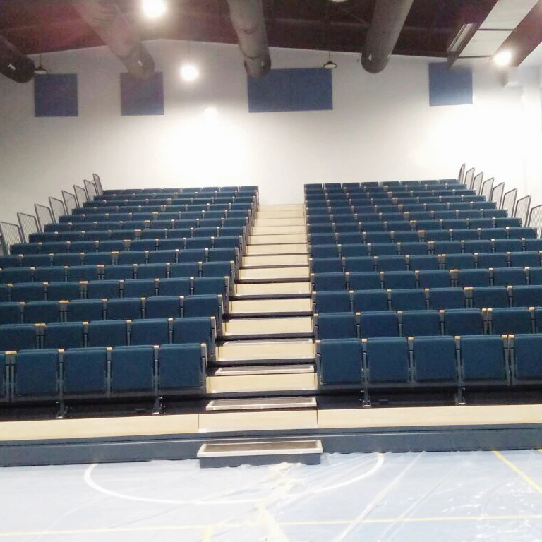  Telescopic Seating System With Indoor Polymer HDPE Seats Retractable Bleacher For Stadiums Theater Stage Sports