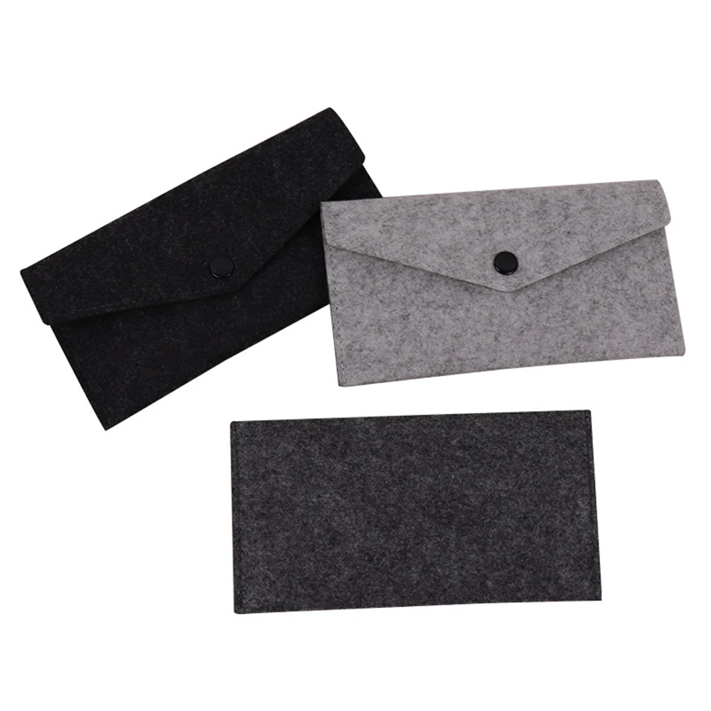 Felt Eyeglass Cases Colorful Envelope Felt Soft Storage Pouch Coin Organizer Sleeve with Button Closure for Home School Office
