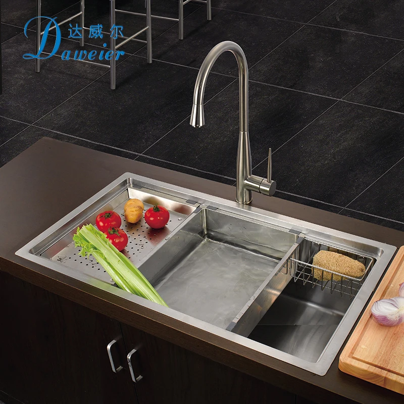 workstation Durable washing sink for kitchen Single Bowl kitchen basin sink Stainless Steel Kitchen Sinks
