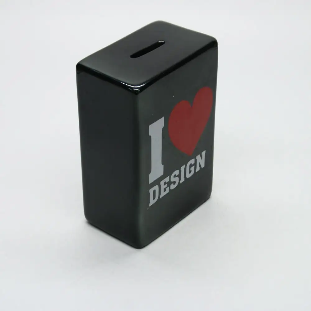 cube cuboid customized gift colored ceramic piggy money bank