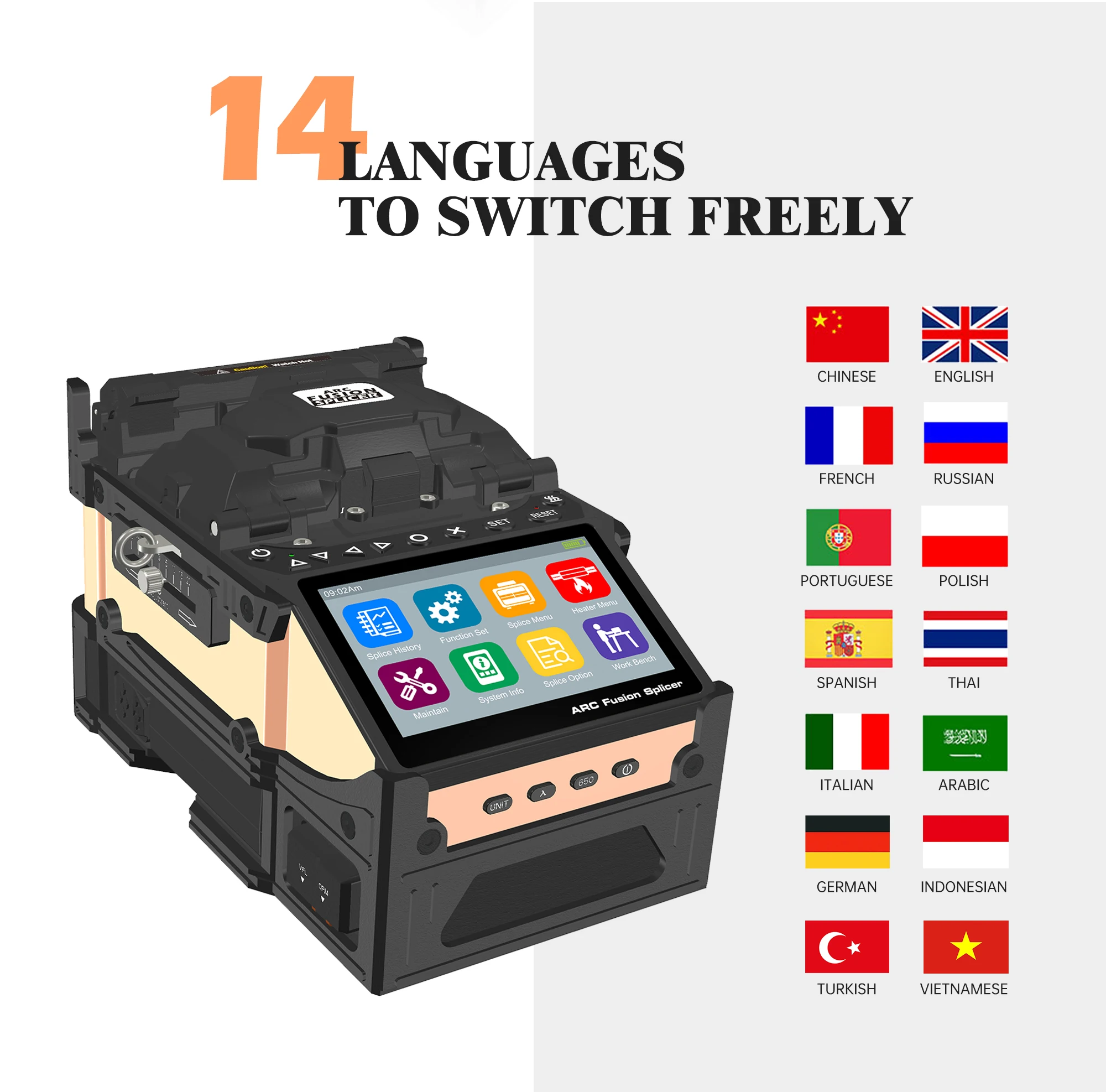 SM&MM Automatic FTTH Optical Fiber Fusion Splicer Fiber Optic Splicing Machine splicer machine SD-9