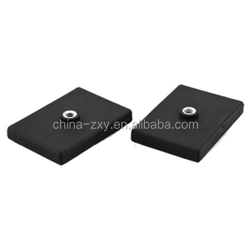 Rectangle shape rubber coated magnet L43mm Black Rubber Coating Neodymium Magnets