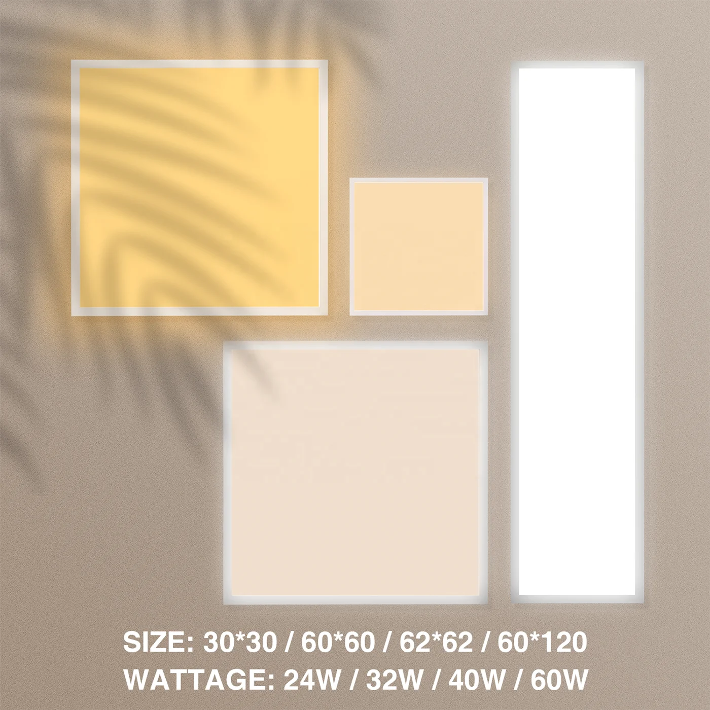 German Warehouse Stock dimmable 60x60 30x120 62x62 40w 30w 24w 60w Commercial Indoor Led Panel Light