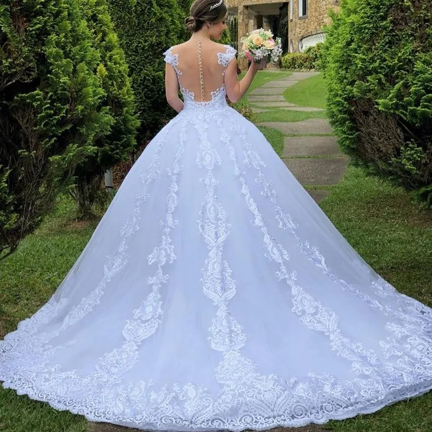2021 White Fashion Vestido De Noiva Bridal Tulle Mariage Women Wedding Dress
