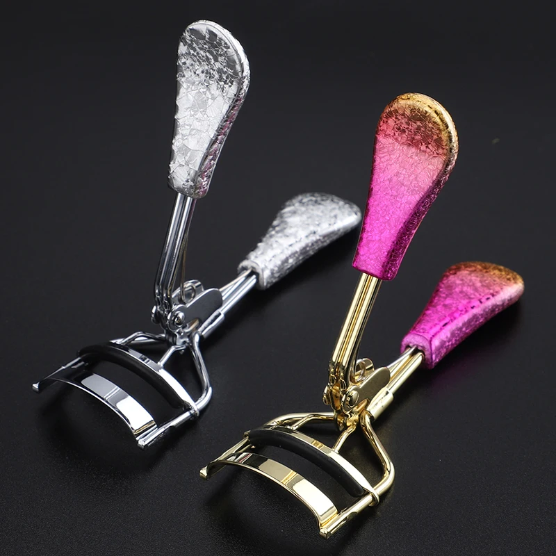 Fashion Senior Makeup Tools Beauty Mini Travel Shiny Rose Gold Deluxe Metal Eyelash Curler With Professional Handle