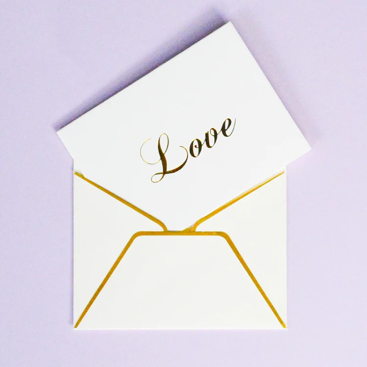 Custom Paper Card Flower Logo Printing Luxury Wedding Invitation Thank You Card For Gift