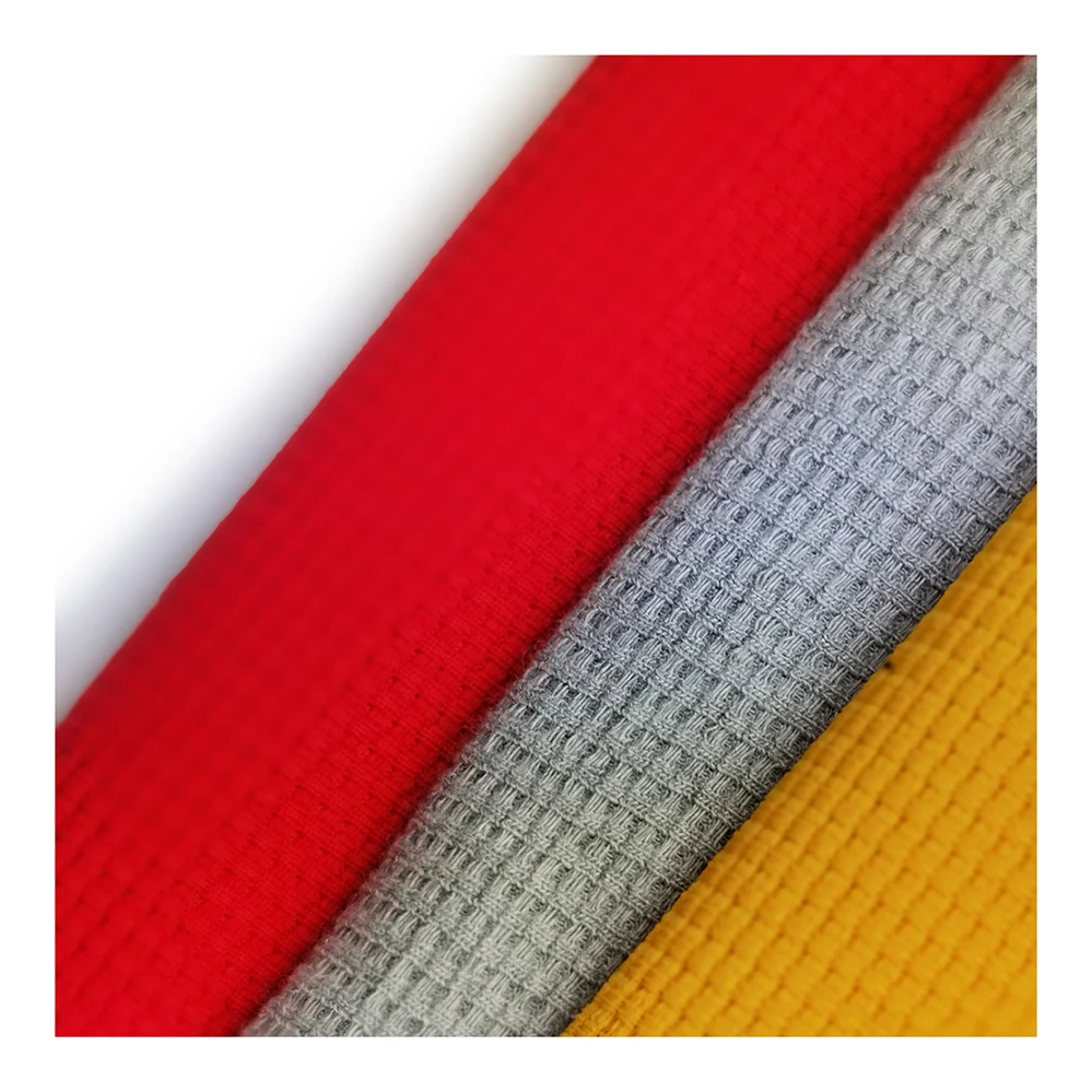 100 Polyester Sports Shirt Hoodie Sweatshirt Dyed Imitation Cotton Waffle Fabric