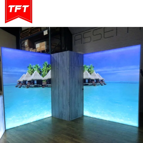 Large Luxury Unique Design Ideas Black Expo Modular Banner Changing Room Trade Show Booth 3*3 With Shelving