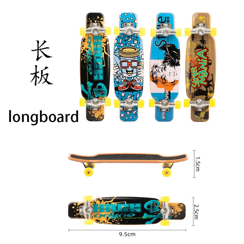 plastic alloy trucks Toys Kids  technology deck fingerboard double kick fish board curiser longboard mini  finger skateboard