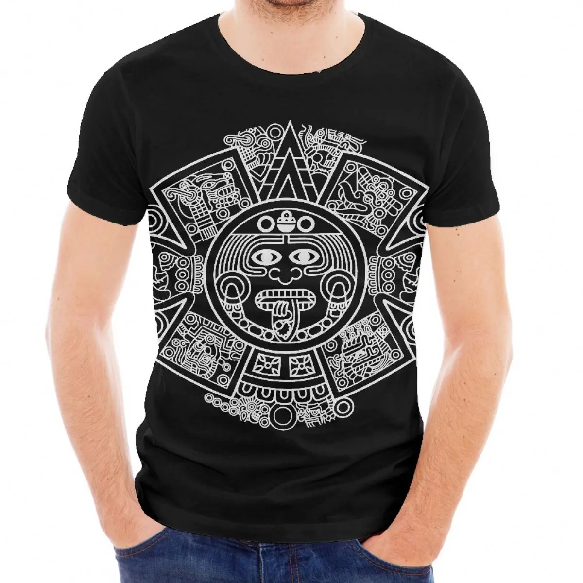 Wholesale T-Shirt For Men Mexico 3D Print Summer T Shirt For Men Fashion Breathable T Shirt Oversize Aztec Design Men Clothing