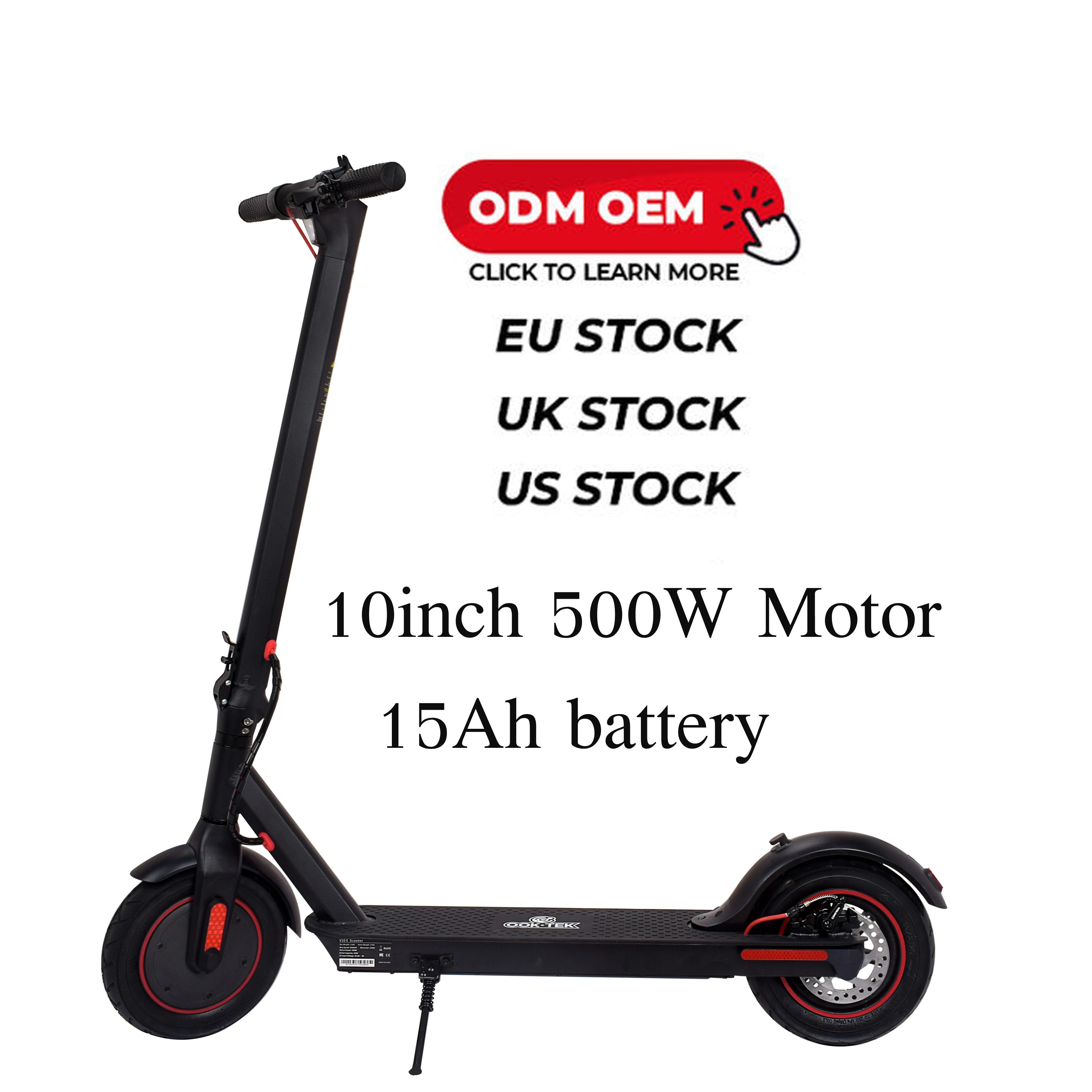 Складной электрический скутер для детей и взрослых, 10 дюймов, 500 Вт