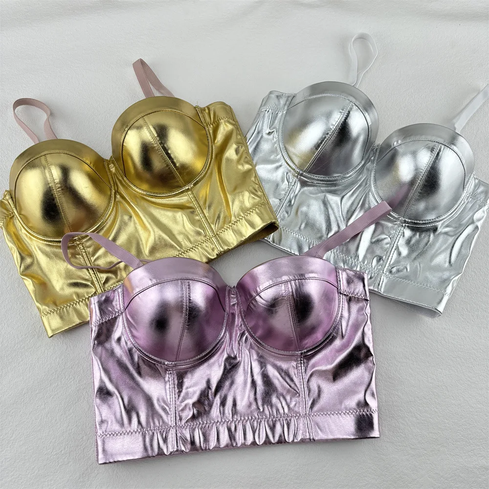 Manufactory Factory Wholesale Body Shaping PU Leather Tube Top Inner Wear Outer Wear Multi Color Bustier Corset Bra Top