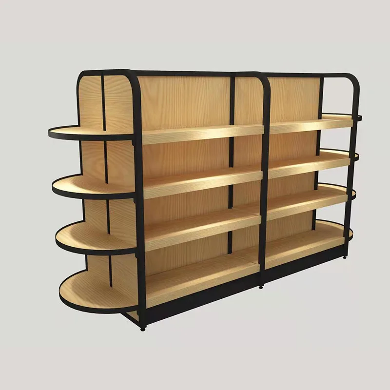 Miniso Wood Supermarket Shelves Display Retail Display Stand Hot Sale Dollar Stationary Convenience Store Shelving Wall Steel
