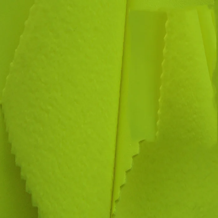 100% полиэстер неоновый зеленый флис ткань для одежды занавеска экран имитация анимированного телефона