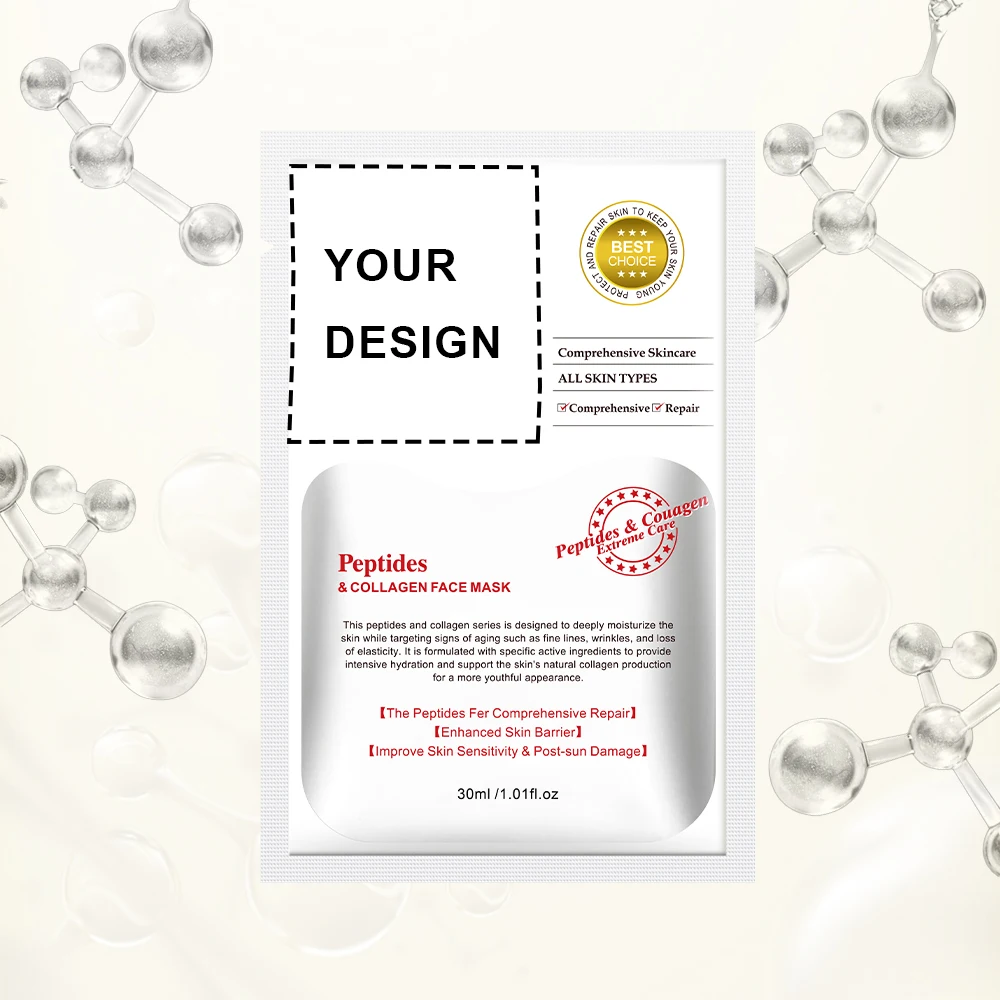 korean vegan collagen peptide repair beauty sheet face mask deep Moisturizing skincare facial mask hydrating skin care mask