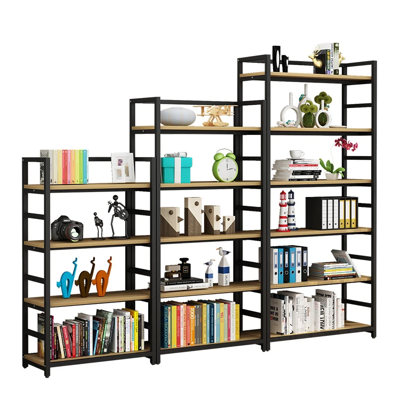 Floor-Standing Bookshelf Modern Multi-Layer Storage Rack Iron Display Shelf
