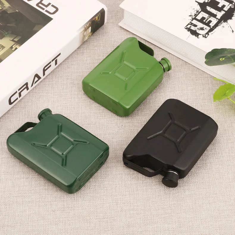 
Wholesale square 5oz stainless steel jerry can hip flask 