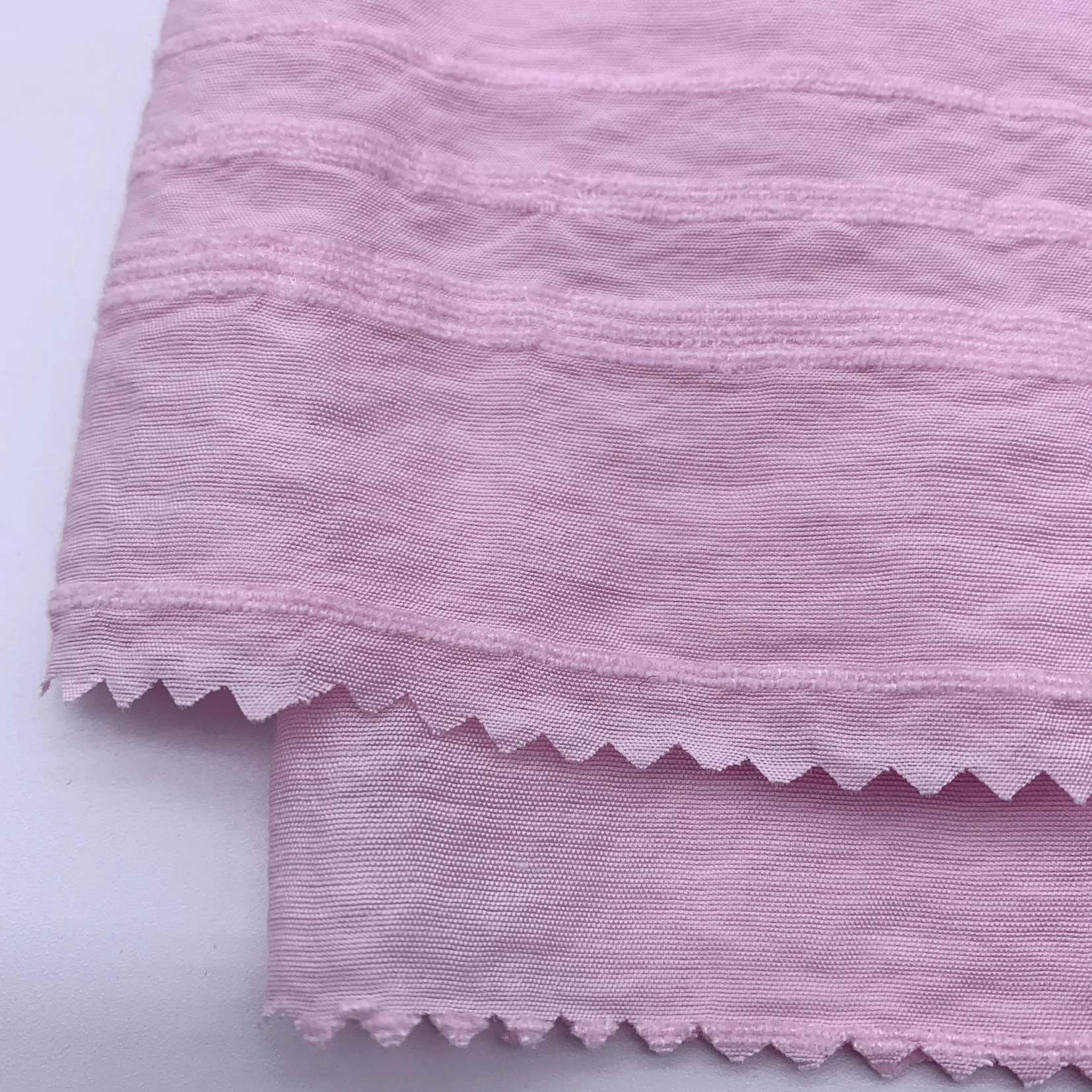 fashion soft skin cottony touch stripe 10%nylon 90%rayon chenille fabric for dress blouse