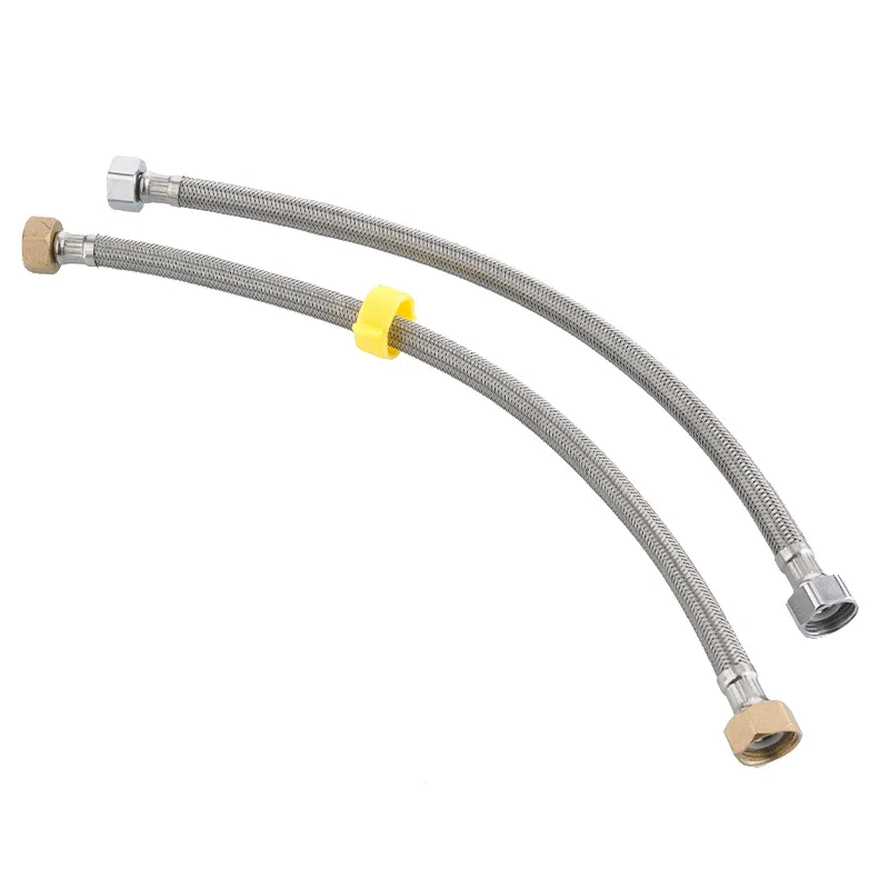 LIRLEE High Quality Bathroom Stainless Steel Braid Gold Toilet Hot Water Watering Hose With Kitchen Faucet