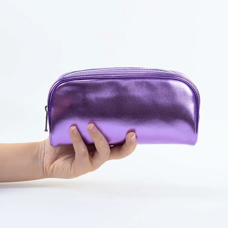 Fashion Shiny Storage Bag Multi-functional Stationery Pencil Box High Quality PU Waterproof Pencil Case With Zipper