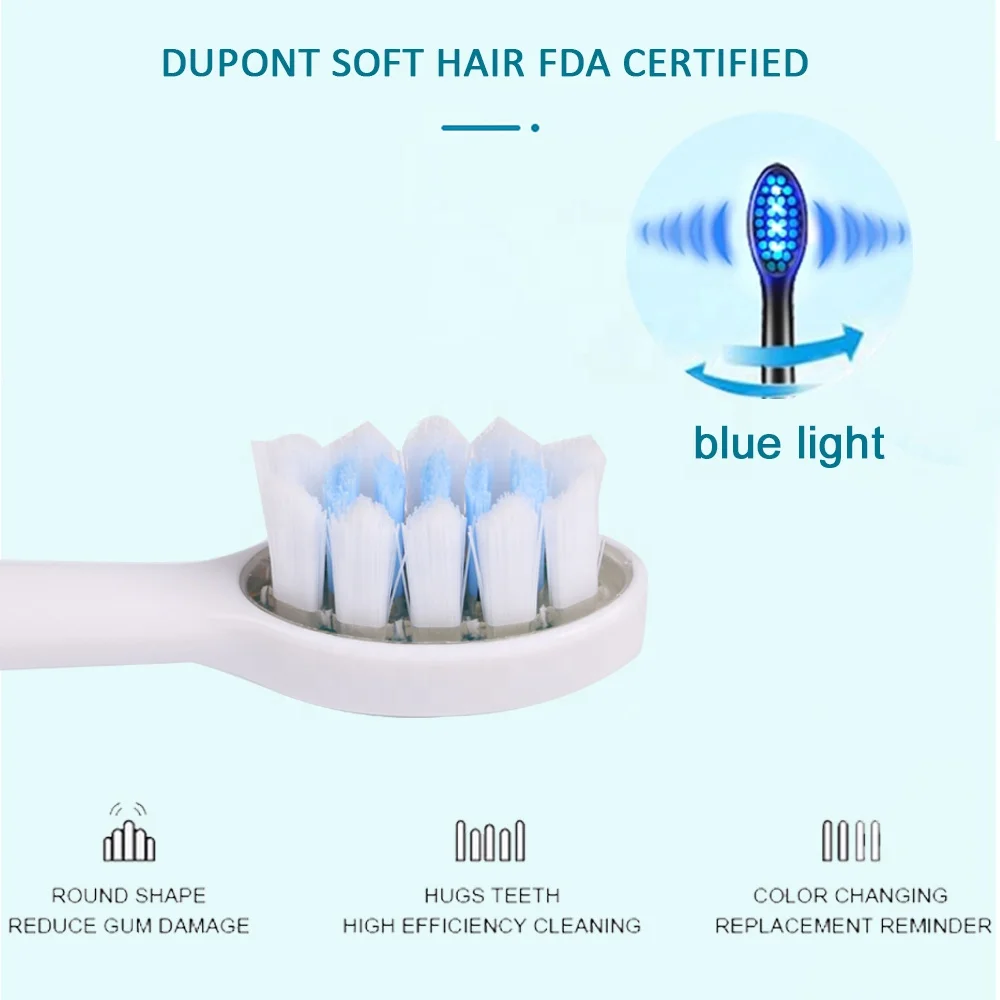 New Designed Deep Cleaning Automatic Whitening LED Light Electric Toothbrush