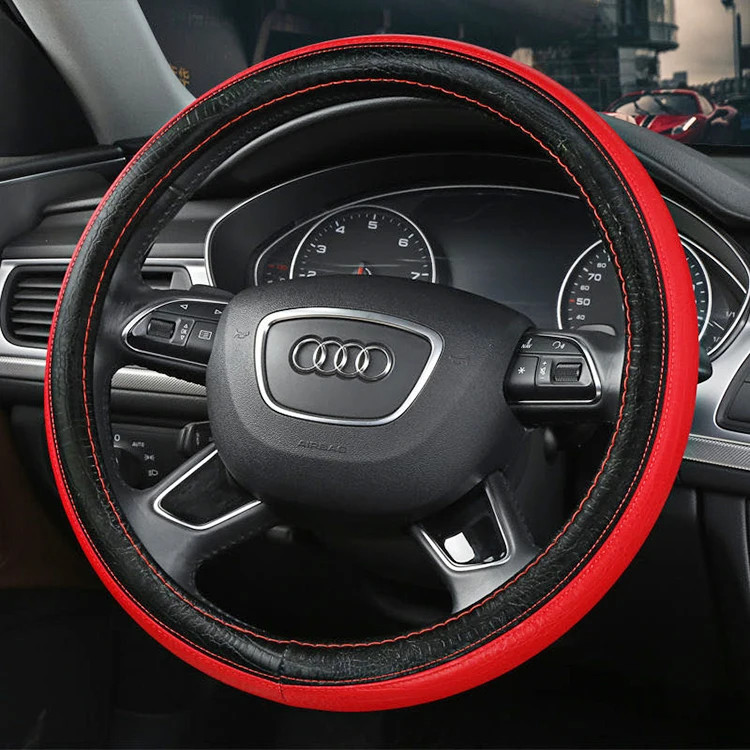 Promotion new material  universe PVC leather velvet grip  steering wheel cover