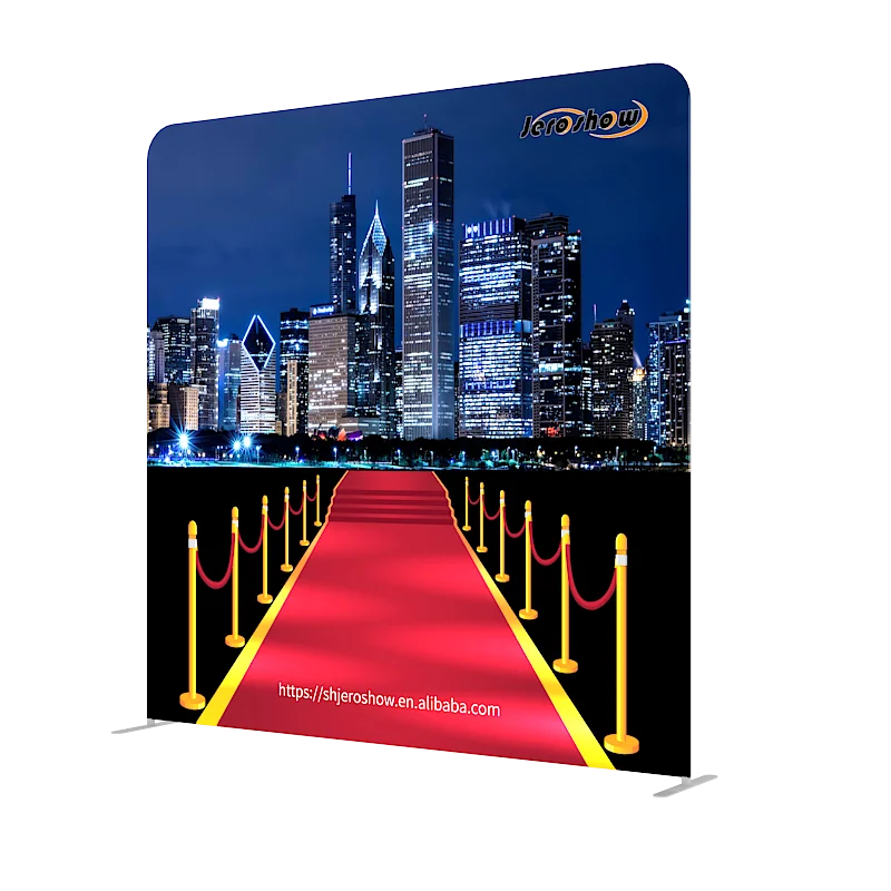 Heavy Duty Tension Fabric Backdrop Frame With Display 8X8 Ft Expo Easy Trade Show Booth Cover Tube Display Tension Fabric Banner
