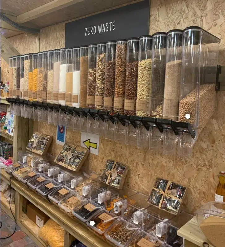 supermarket display plastic gravity bin dispensadores de granos grain dispenser for bulk foods
