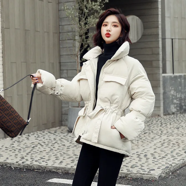 Plus Size Solid Color Winter Short Warm Parka Fashion Ladies Coat Women Cotton Padded Jacket