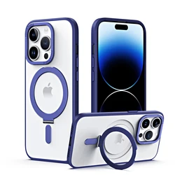 Built-in Ring Stand Military-Grade Protection Magnetic Phone Case for iPhone 14 Pro Max Classic Kickstand Case