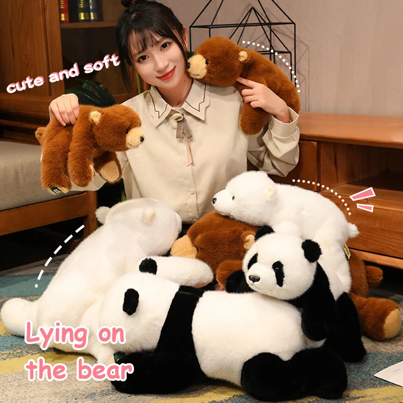 IN stock High quality 30cm plush panda polar bear Peluche juguetes cute animal Chinese panda Kawaii pillow brown bear plush toy