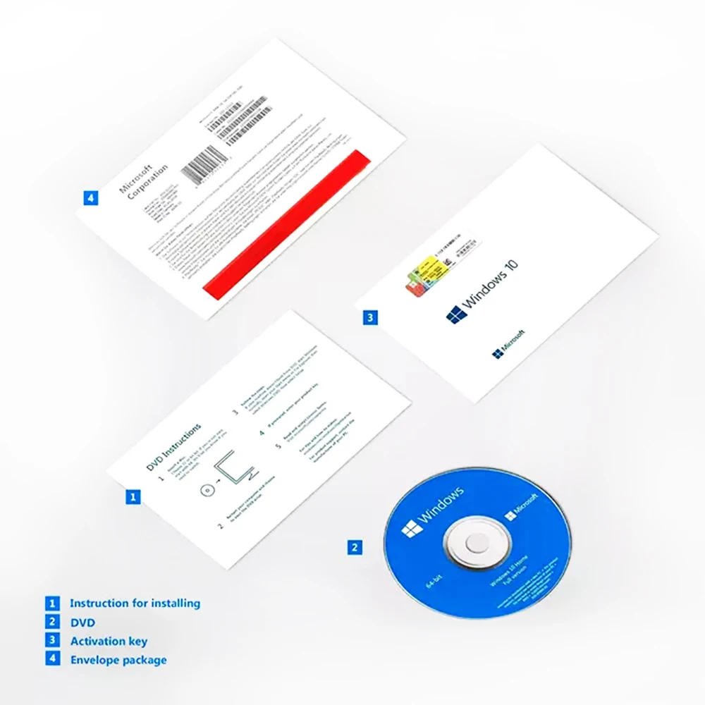 On selling Microsoft WIndows 10 home oem system software license Key coa and DVD for windows 10 home download and activation