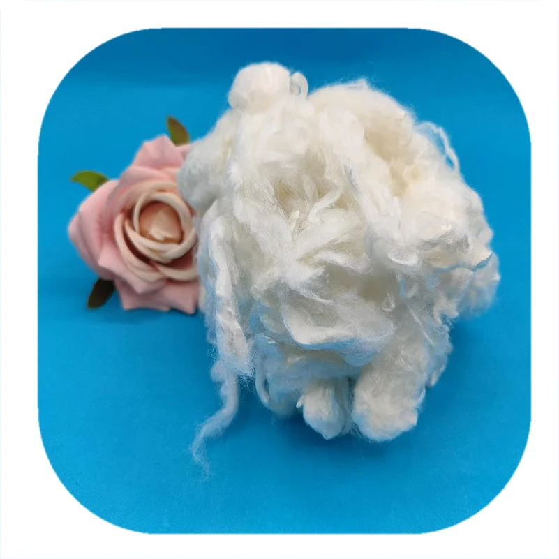 Wholesale 3D 60MM FR white Viscose fiber for mattress