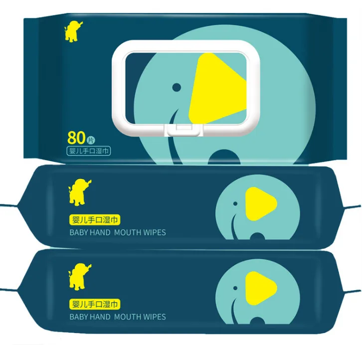 Cleaning Wipes Newborn Hand Mouth Wipes Free Shipping Wholesale Factory Baby Wet Paper Wet Paper Towel with an Unscented Cover