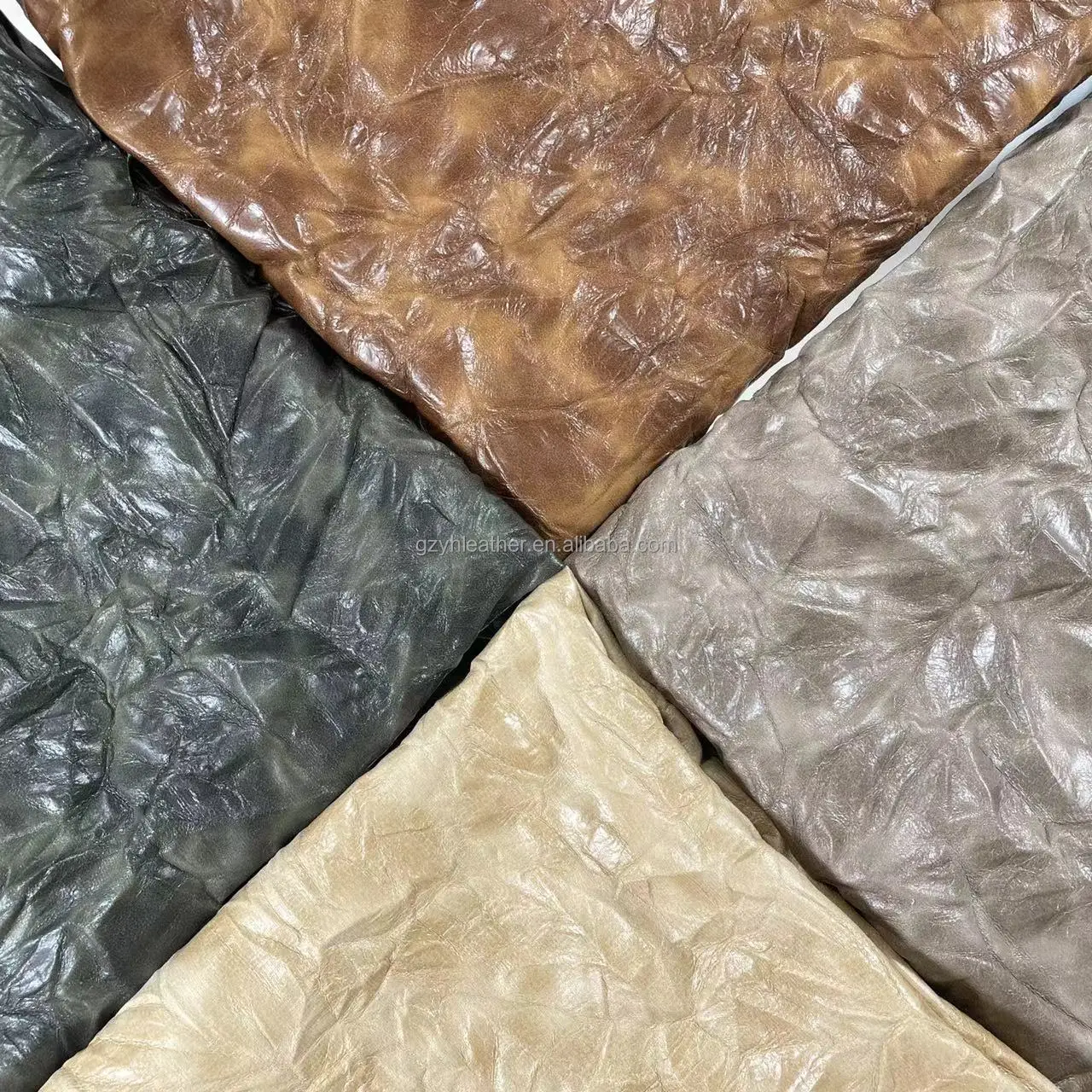 Vintage 3D Rexine PU Leather Fabric Natural Wrinkle Style for Artistic Design for Sofa Garment Bags-Synthetic Leather Product