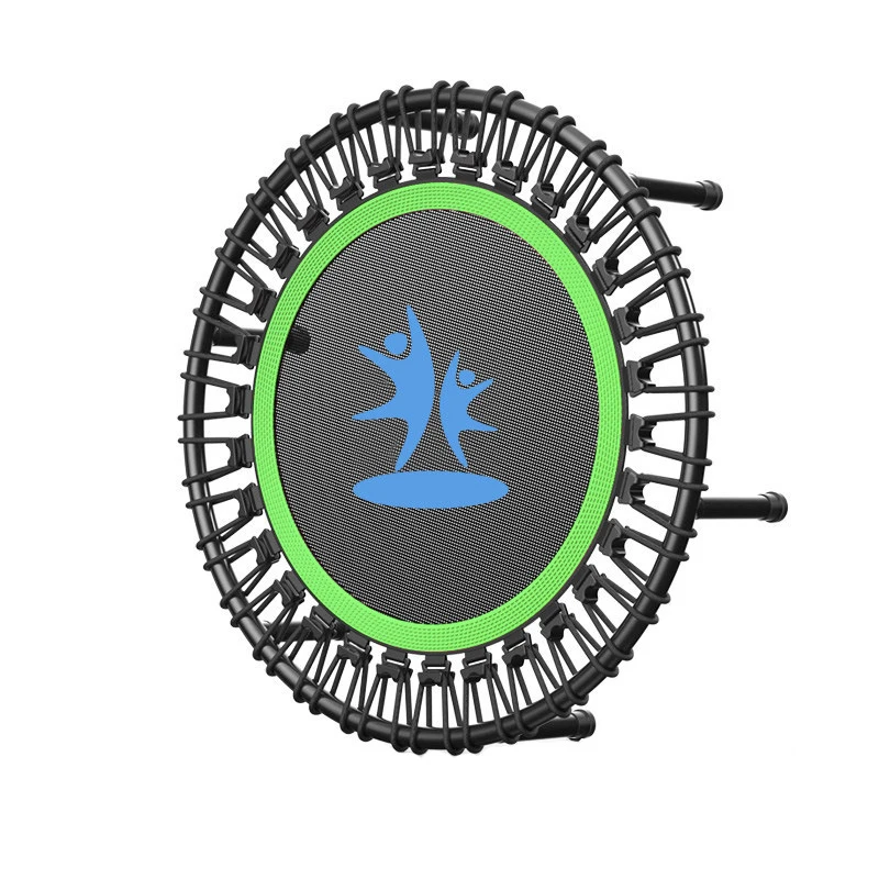 Folding Fitness Trampolines, Rebound Recreational Exercise Mini Trampoline with 5 Level Adjustable Foam Handle